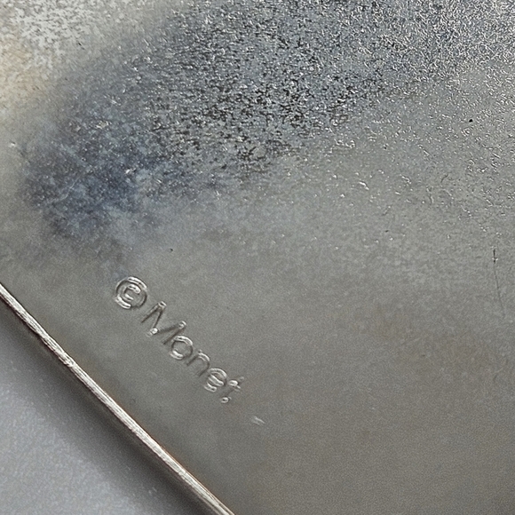 VINTAGE Monet Polished Silver Tone Etched Design Wide 2" Cuff Bracelet Signed 80 - Picture 6 of 7